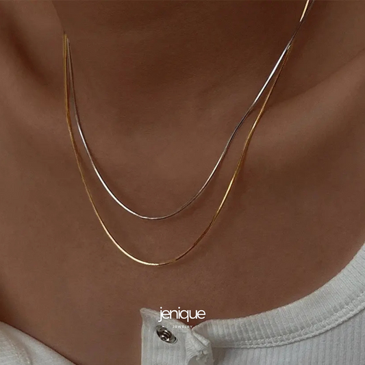 Halskette Two Layers Gold Silber "Melora"