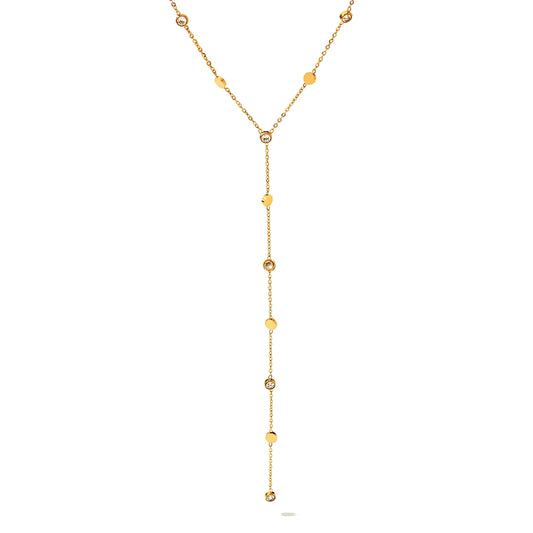 Halskette Y-Kette "Isabella" mit Zirkonia-Steinen