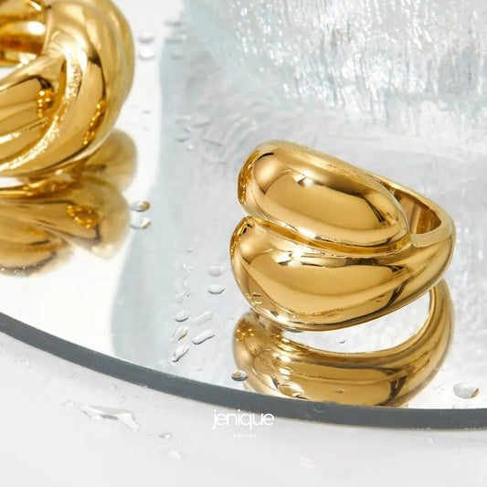 Double Chunky Knoten Ring "Selene"