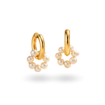 Amélie Creolen – Bold Hoop Ohrringe mit Süßwasserperlen