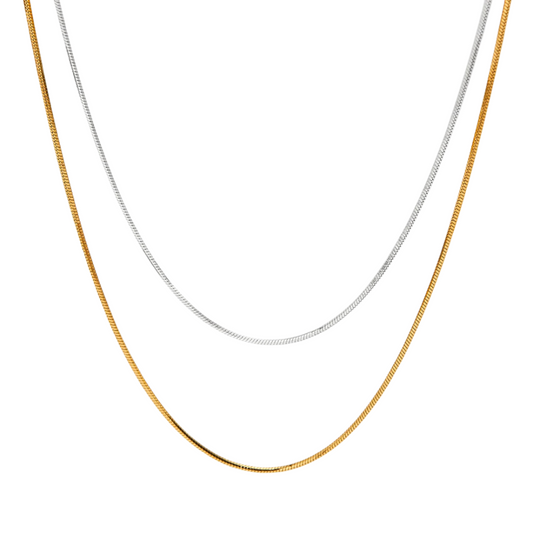 Halskette Two Layers Gold Silber "Melora"