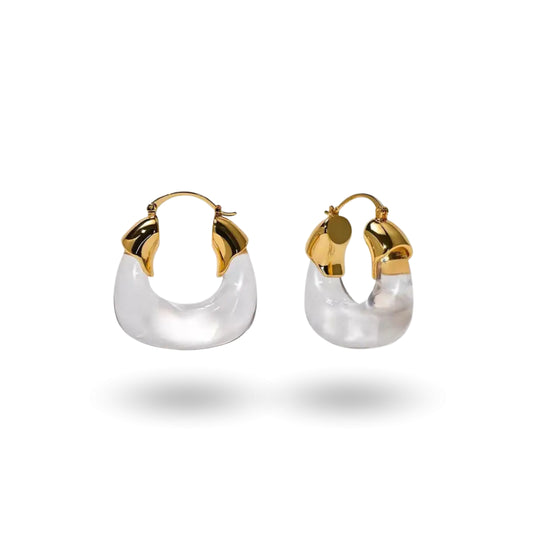 Ohrring transparent Retro Hoops "Velora"